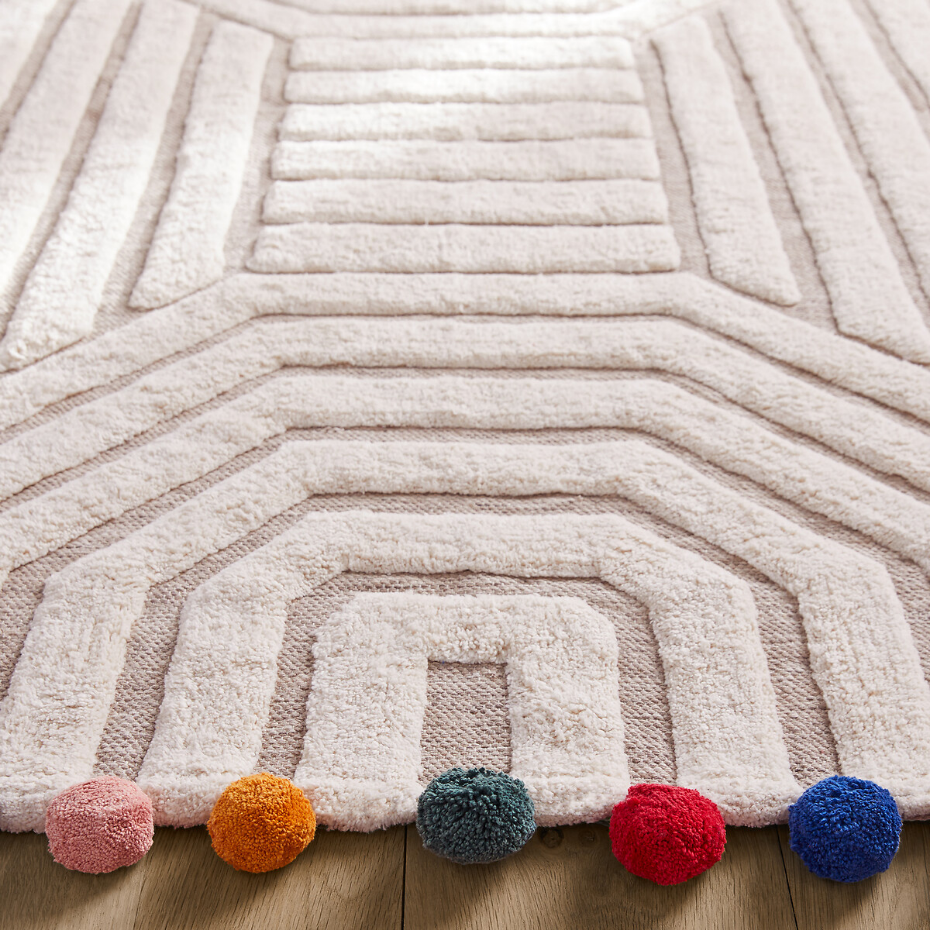 Tapis enfant coton bio tufté, Ponponi