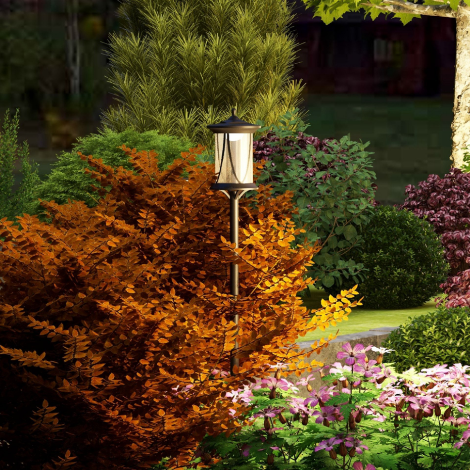 Lampadaire solaire extérieur LED H. 127 cm fonctionnement auto noir