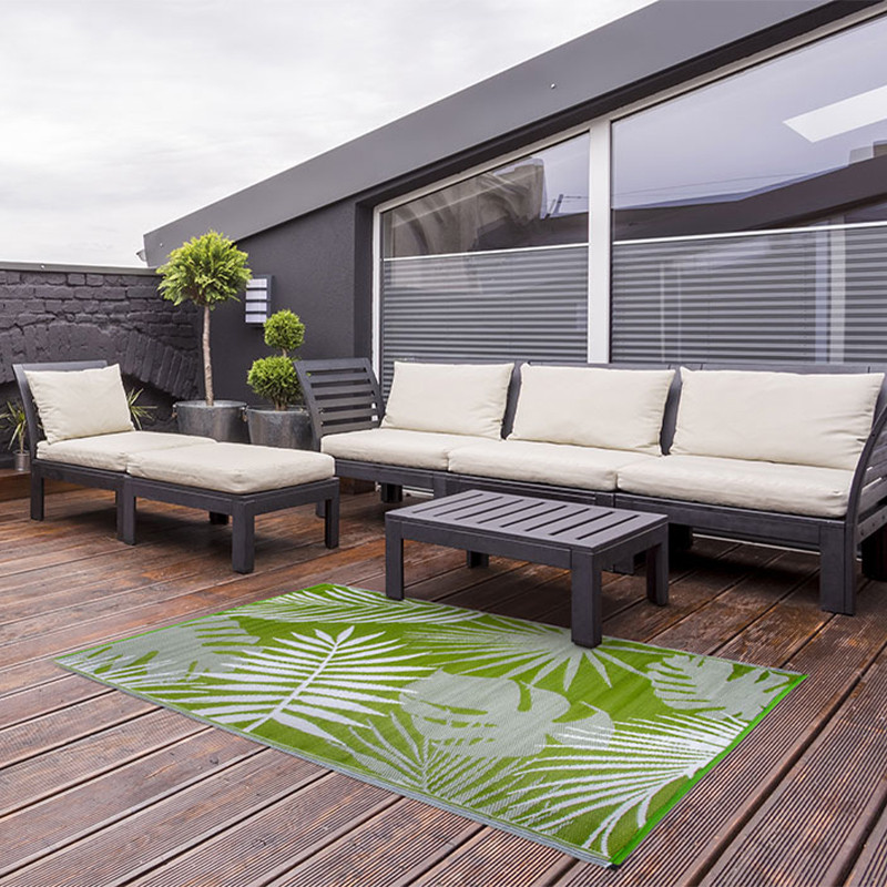 Grand tapis de jardin réversible 242,5 x 150 cm Jungle