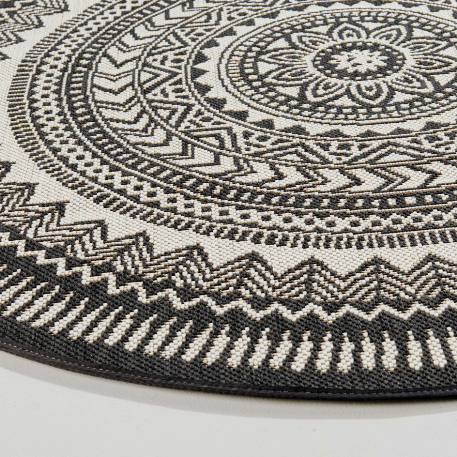 Tapis rond d'extérieur avec motif MANDALA