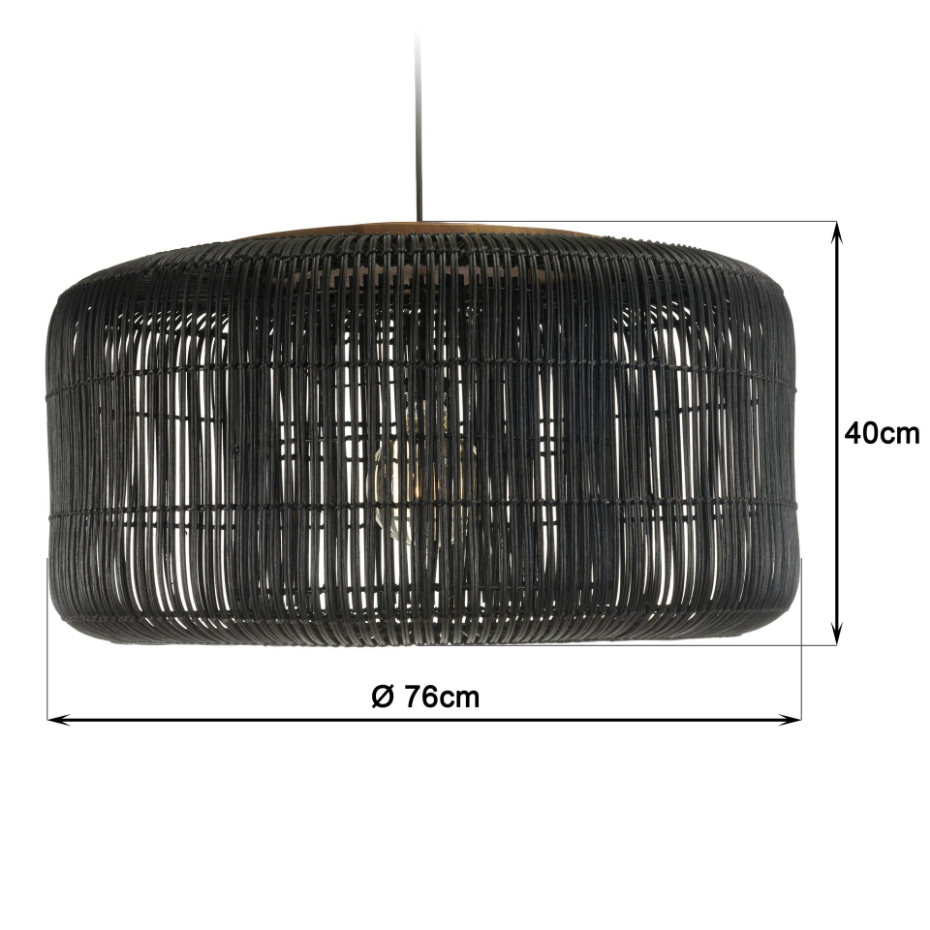 Suspension en rotin ronde 76cm FOLELLI