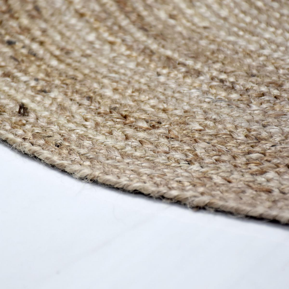Tapis rond fait à la main en jute motif uni SUNNY