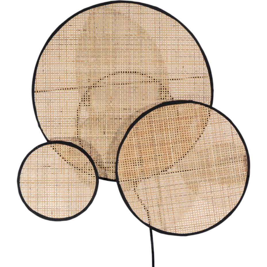 Applique murale en bambou forme organique cercles