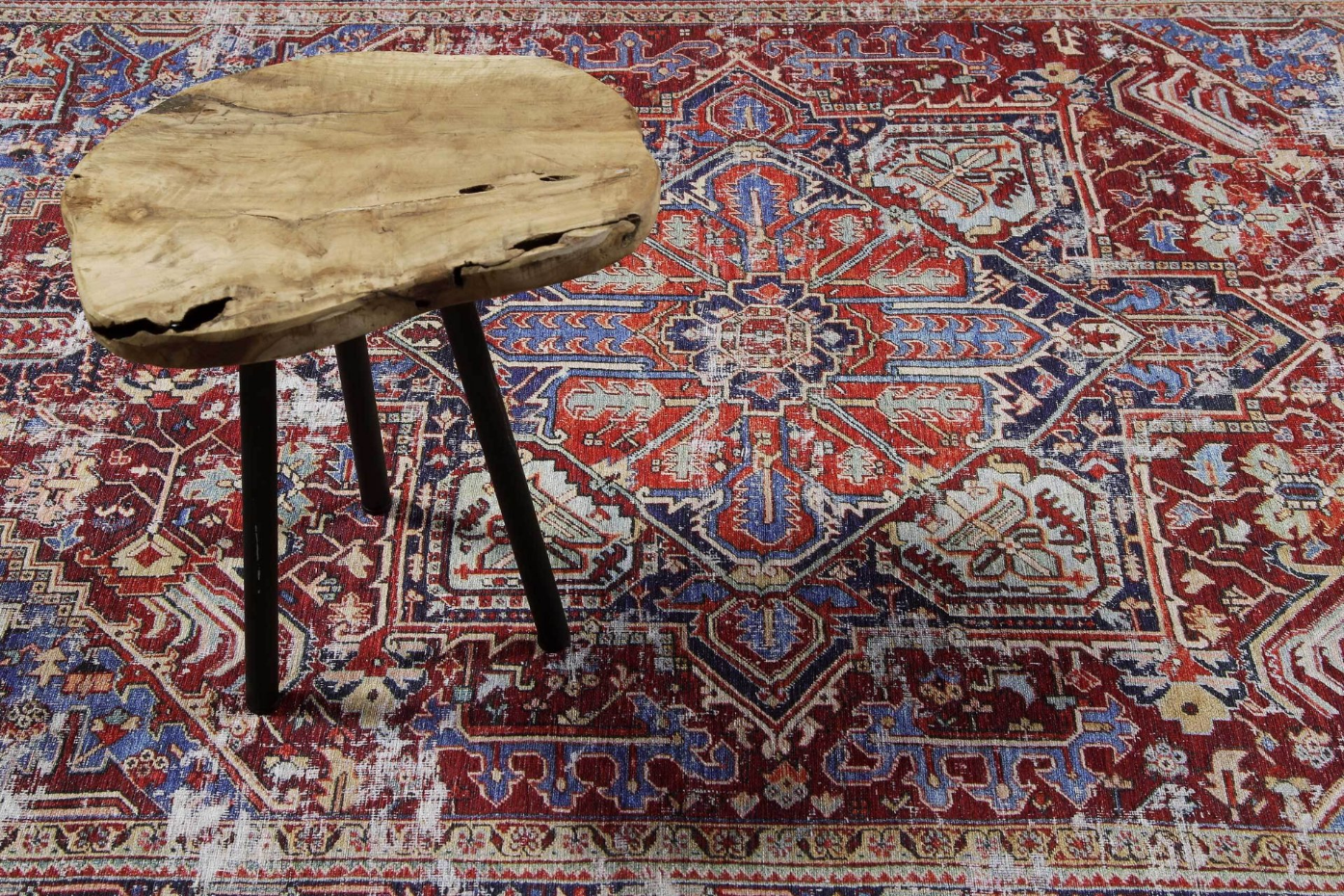 Tapis oriental effet vintage, tissé plat ,  COMO
