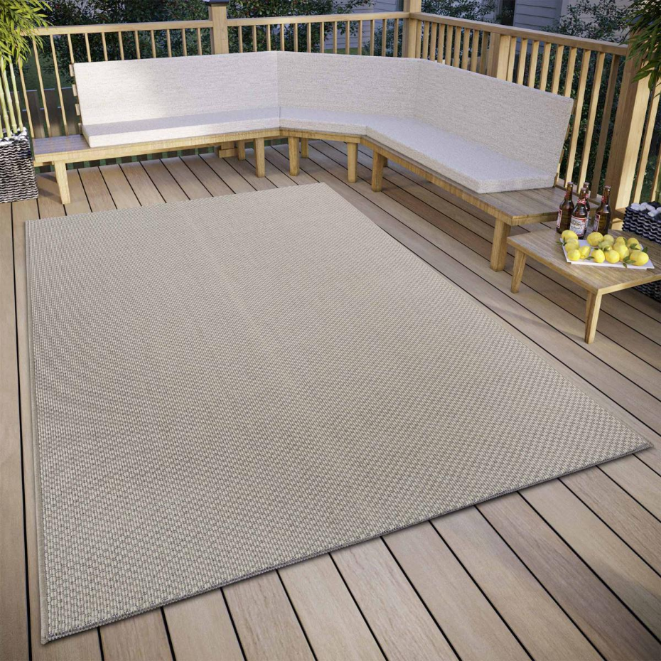 Tapis exterieur kilim géométrique, structure tissée résistante, PURE