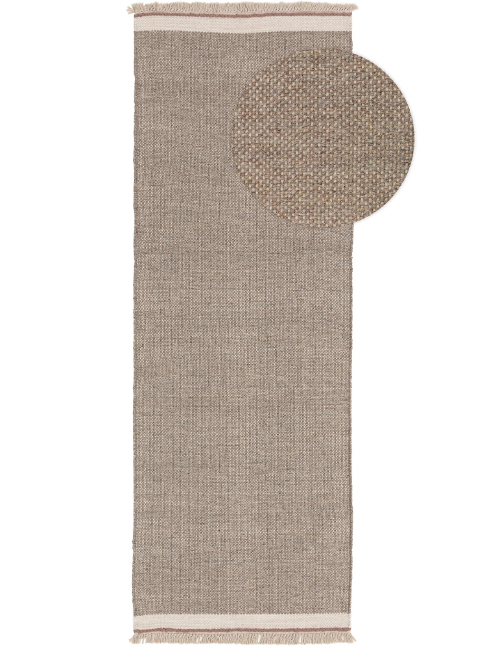 Tapis de couloir en laine tissé main KARLA