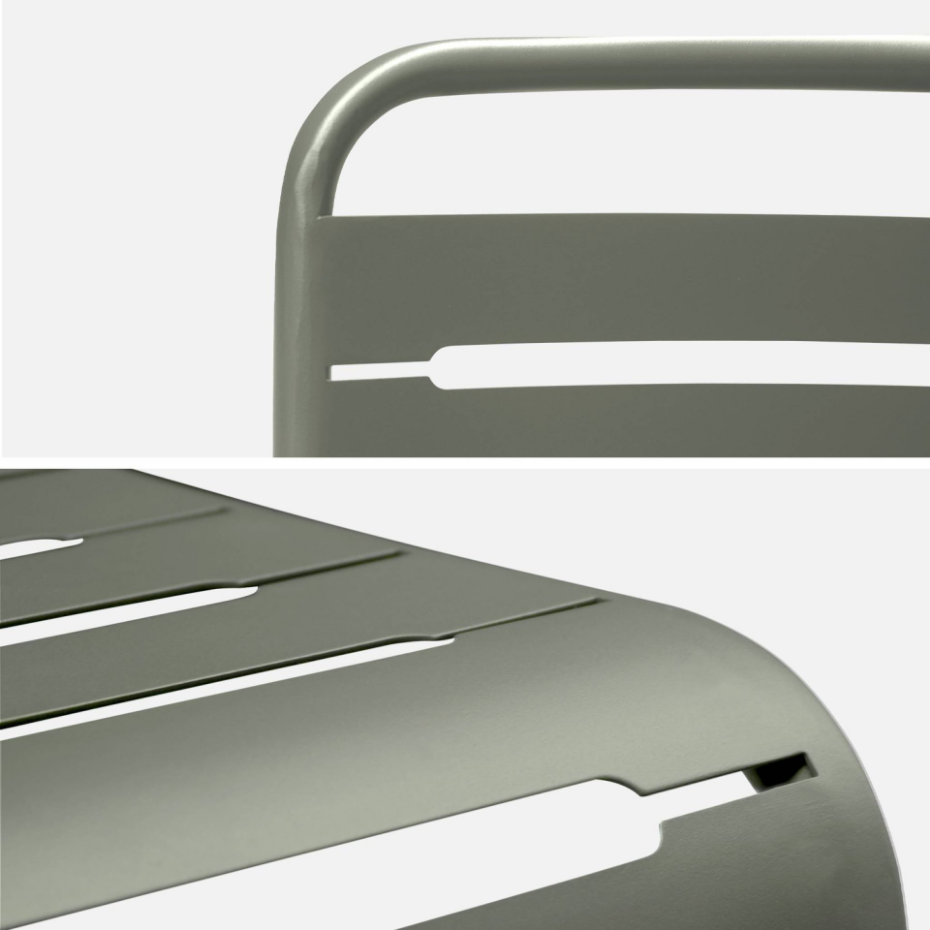 Table de jardin pliante métal + 6 assises AMÉLIA