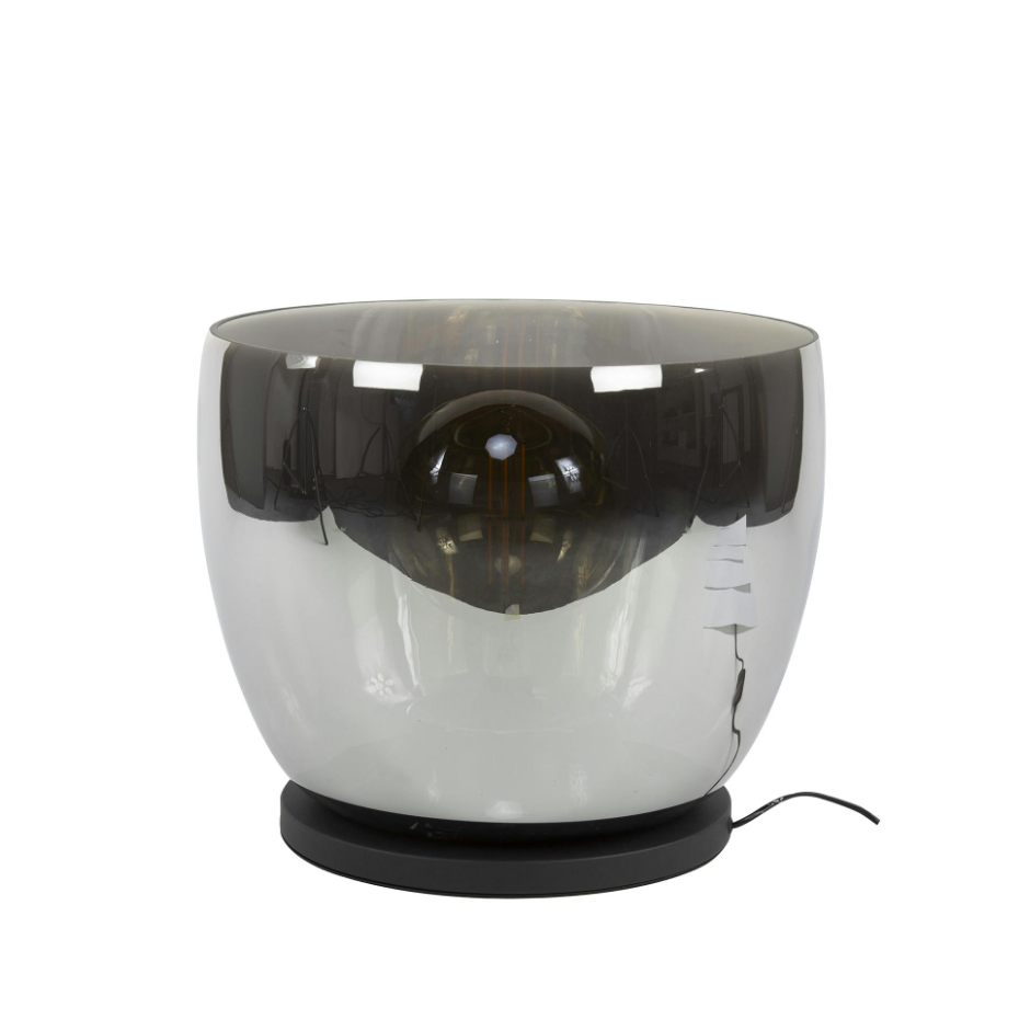 Lampe de salon moderne avec vasque en verre gris fumé 41 cm NIAGARA