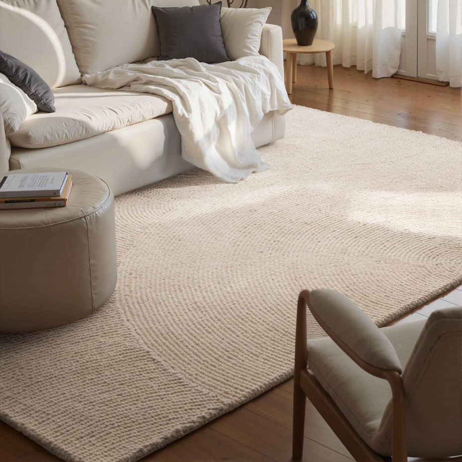 Tapis rond ELENI Faux uni