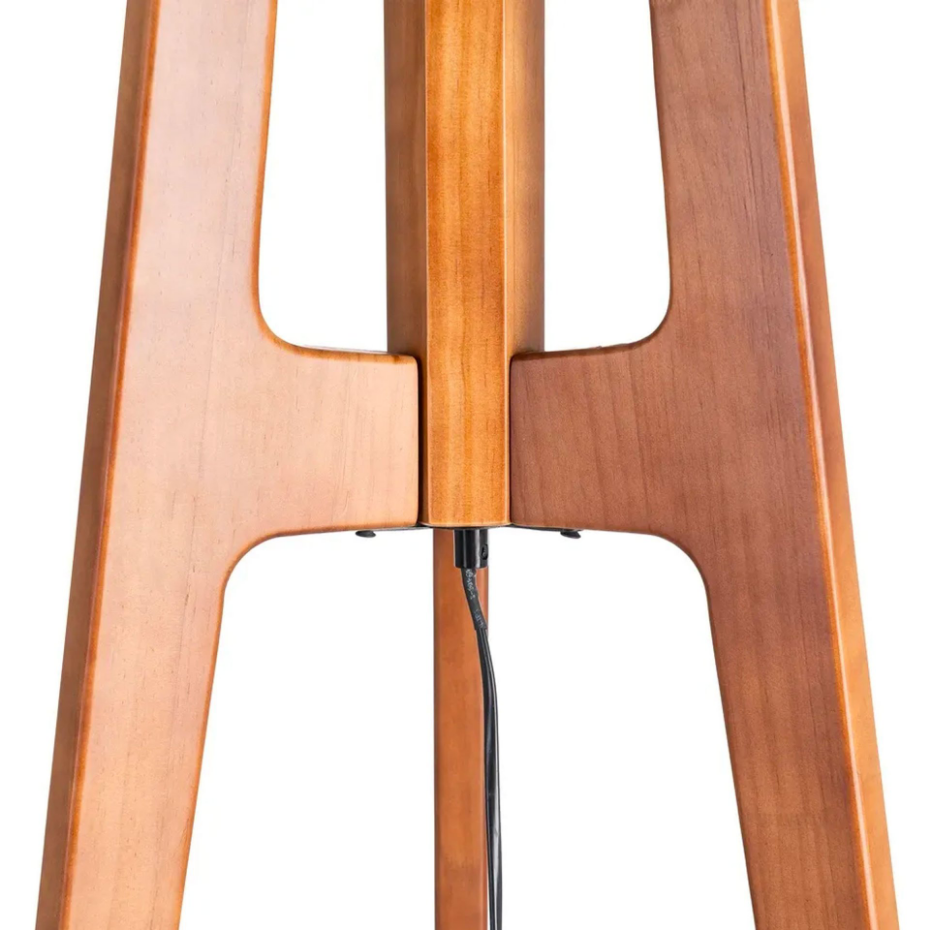 Lampadaire bois et abat-jour beige 40x40x158cm