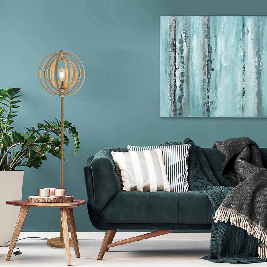 Lampadaire design en bois