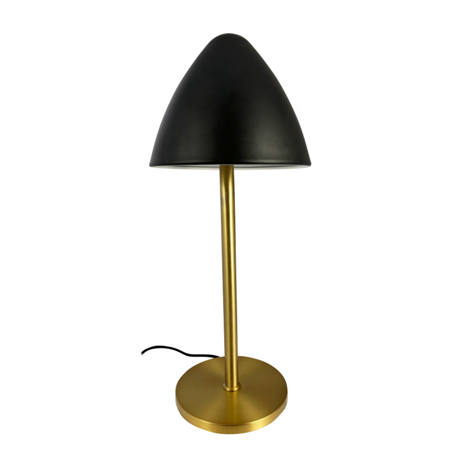 Lampe à poser en Métal, noir et laiton OULU