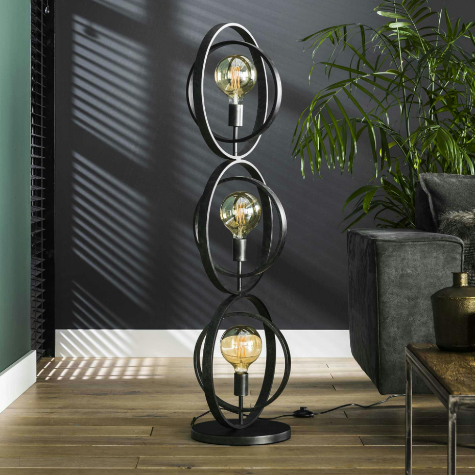 Lampadaire industriel 3 anneaux TRIBECA