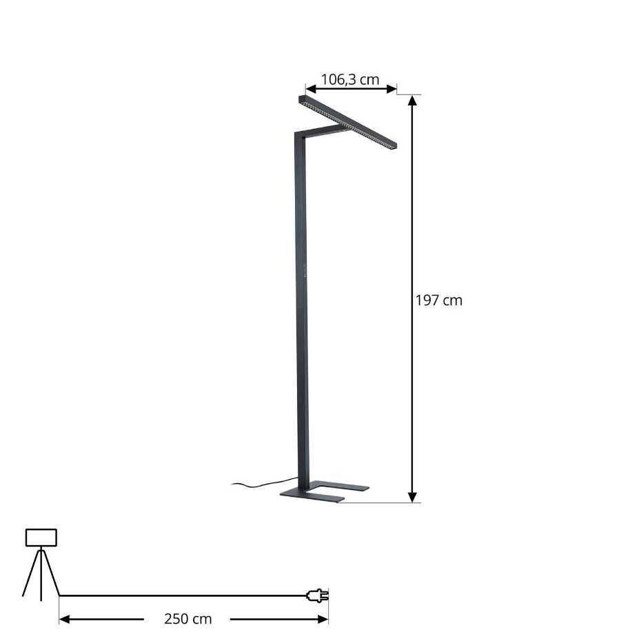 Lampadaire en aluminium moderneLED, Jolinda