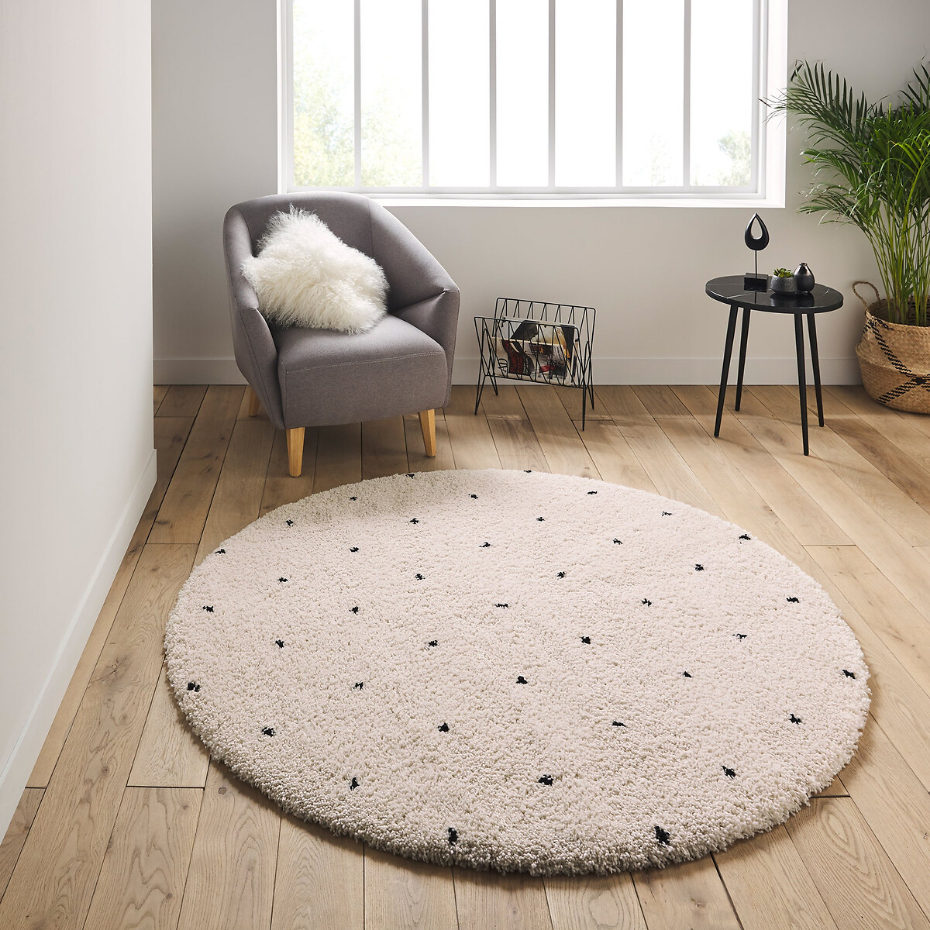 Tapis rond à pois style berbère, Ava