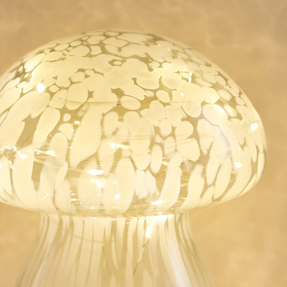Lampe décorative champignon à LED en verre, Onoki