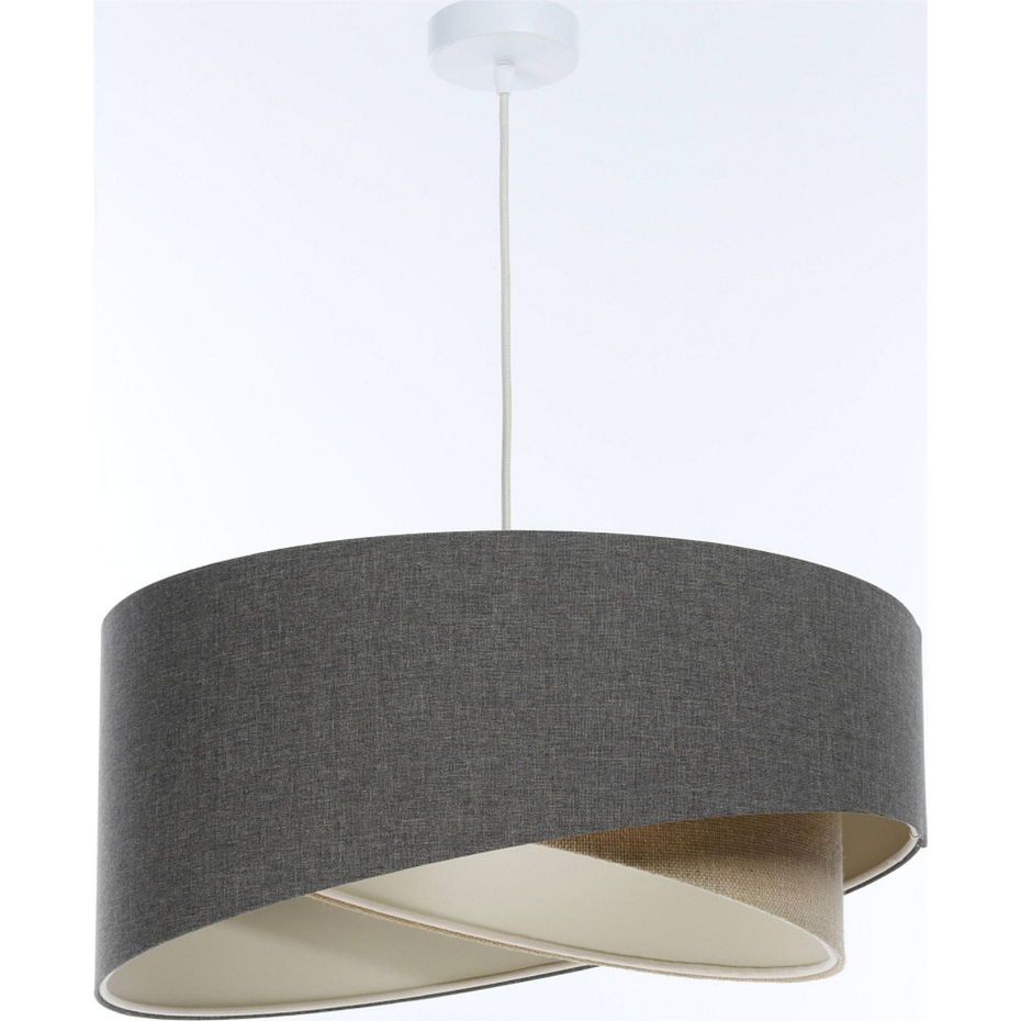 Suspension ronde en tissu et chanvre Boho