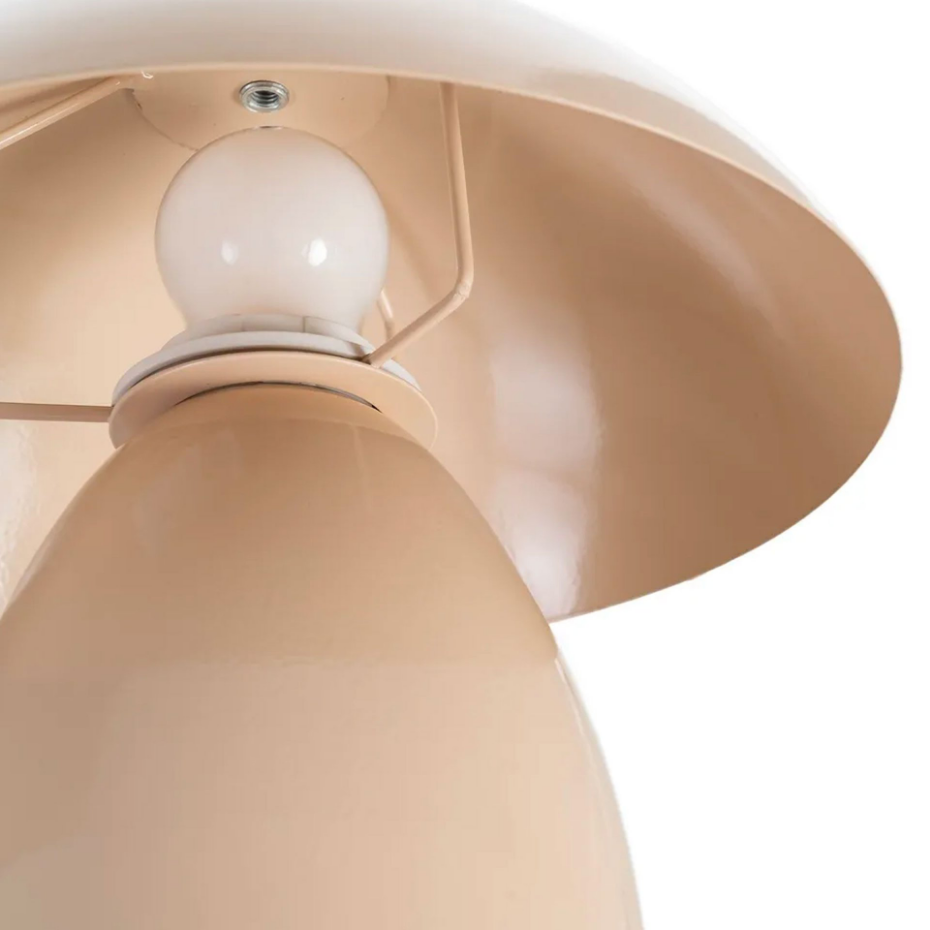 Lampe à poser champignon métal beige 24x24x25.5cm