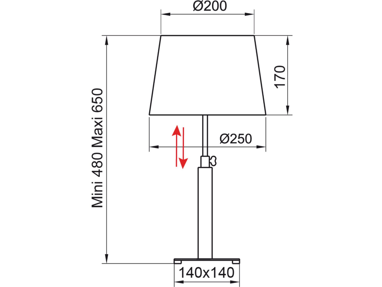 Lampe design en bois classique, QUATRO