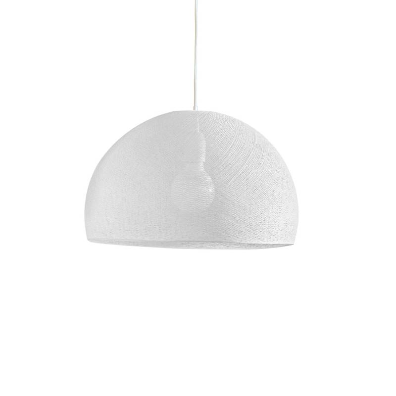 Abat-jour coupole vert de gris 50 et sa suspension simple