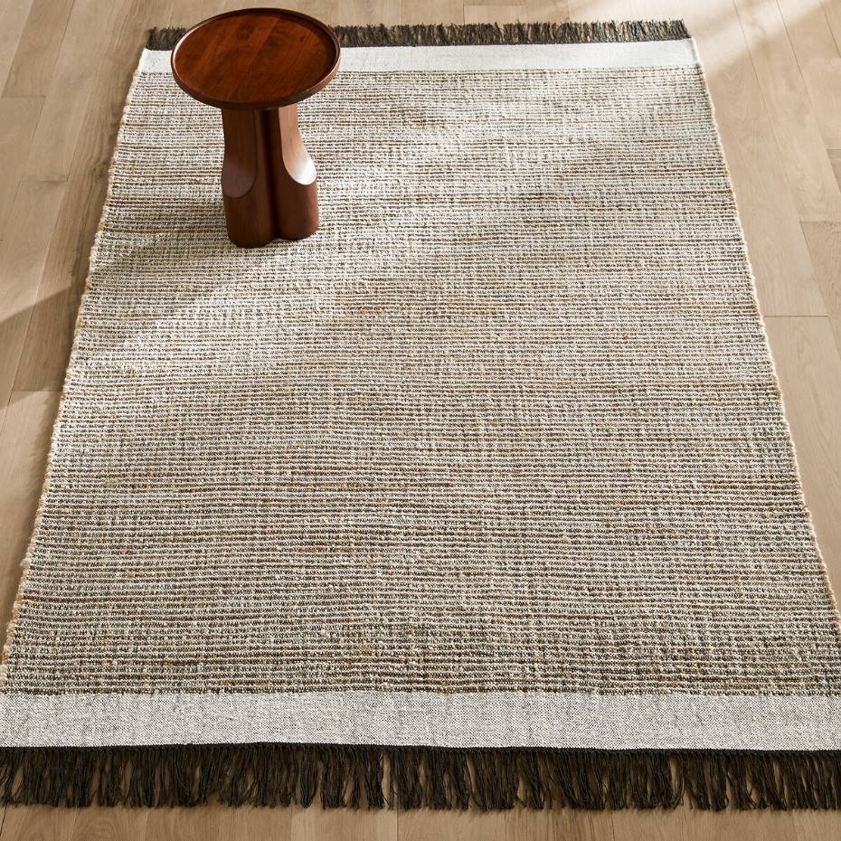 Tapis jute laine et coton, tissé plat, Siptah