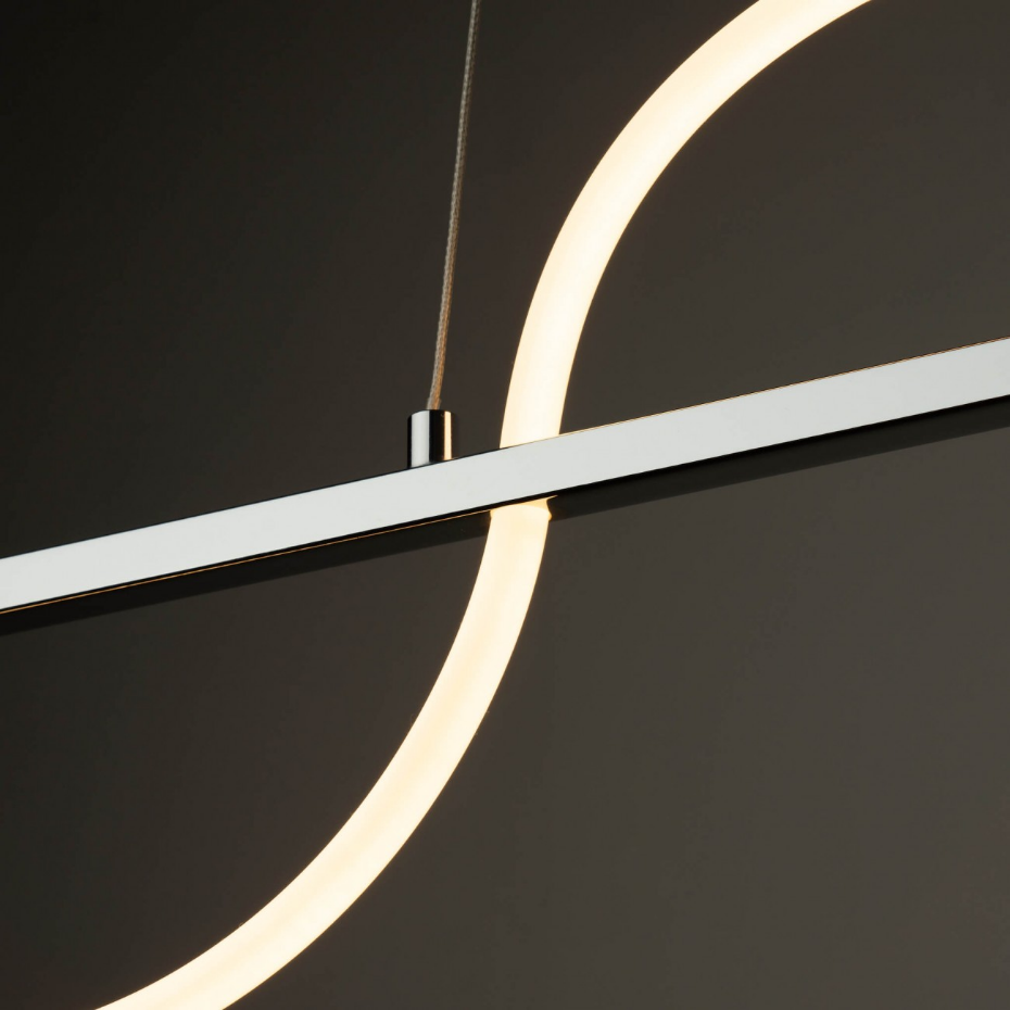 Suspension LED ondulée chromée - SAVONA