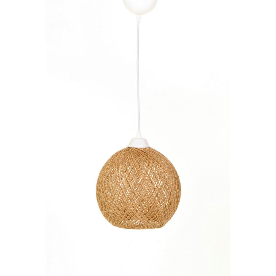 Suspension boule en jute - style bohème