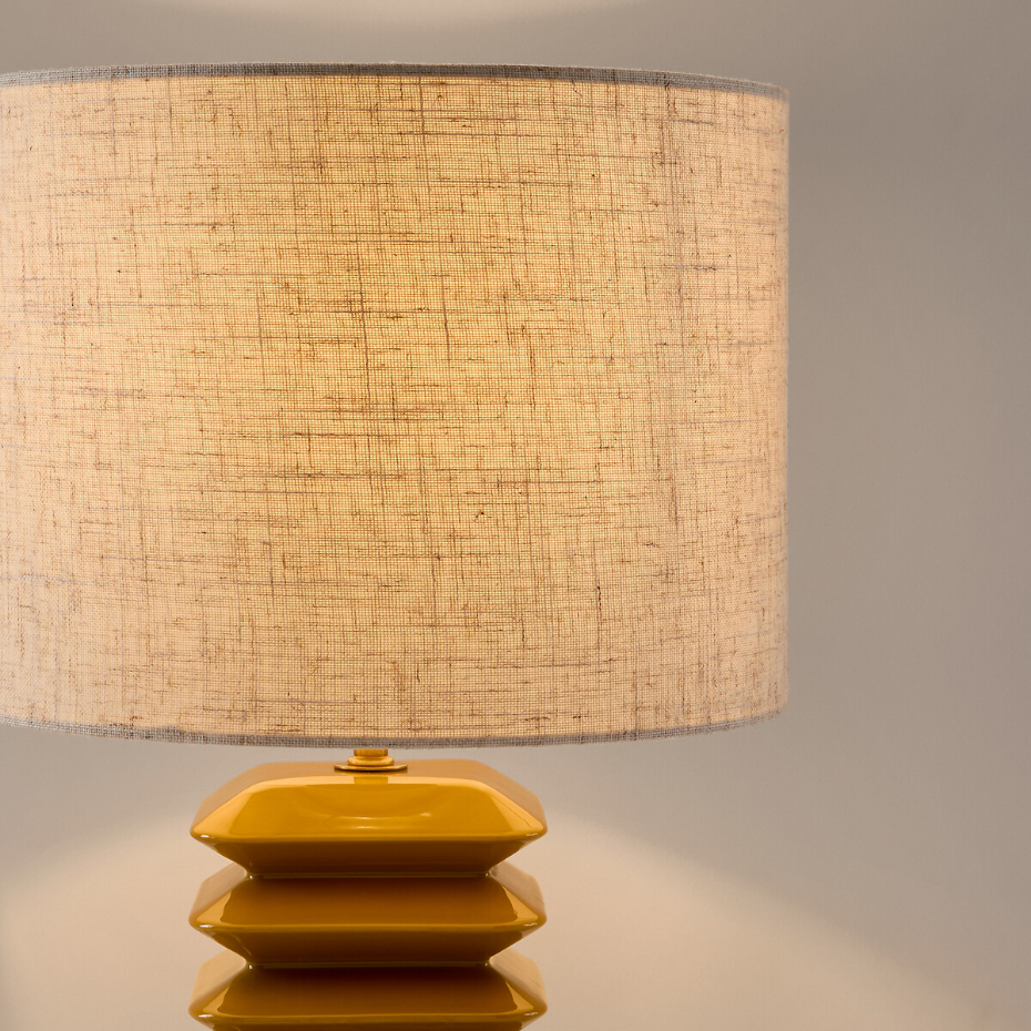 Lampe à poser en céramique et lin, Remilo