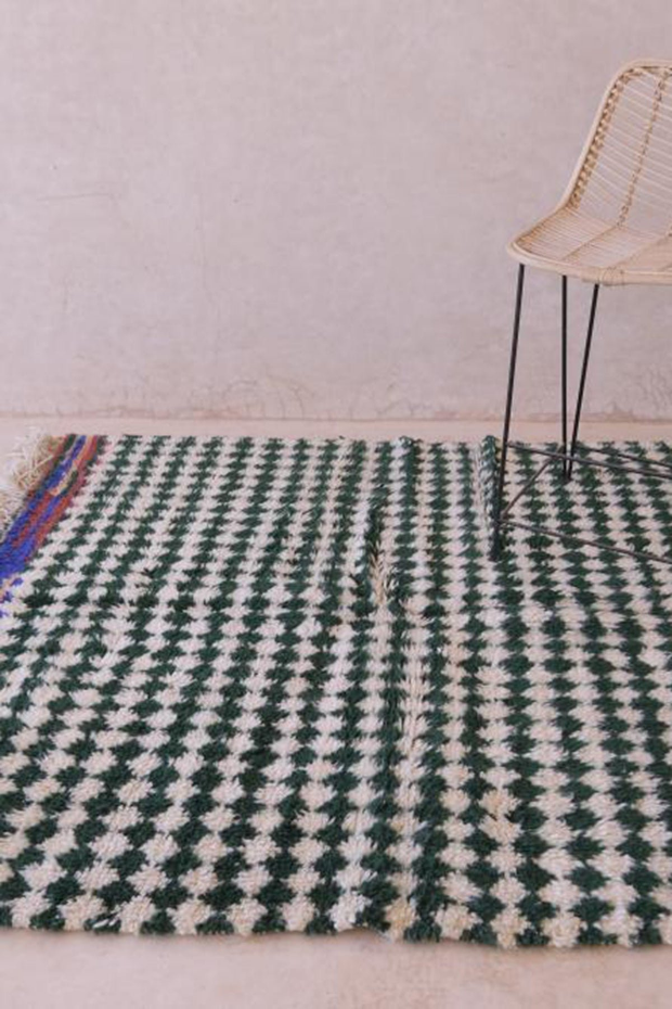Tapis berbère à carreaux coloré pure laine - tapis sur mesure