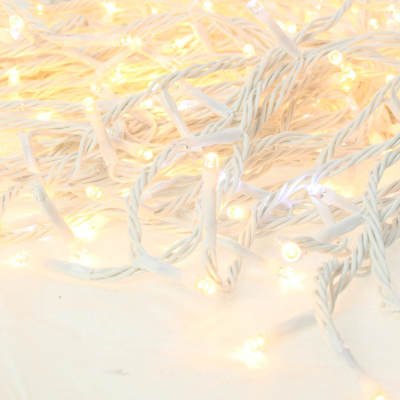 Guirlande led stalactite connectable 8m blanc chaud et flash blanc pur