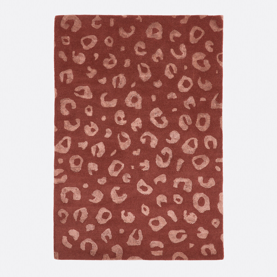 Tapis en 65% laine, motif léopard, THELMA
