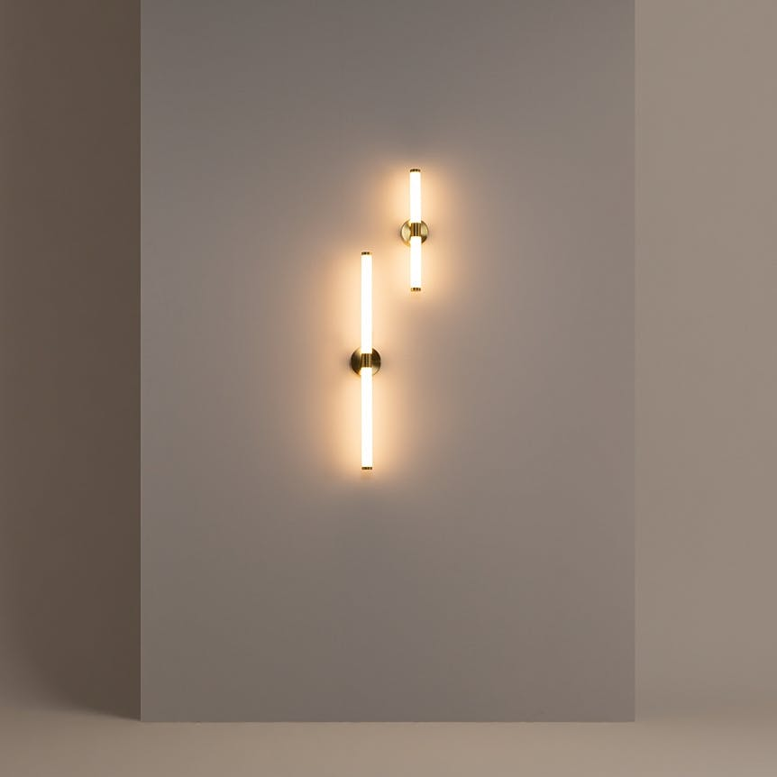 Applique moderne LED - tige dorée & blanc 35, 6 cm DELMAR