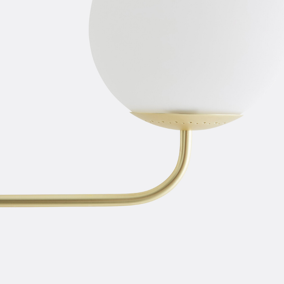 Suspension laiton et verre opaline, Moricio