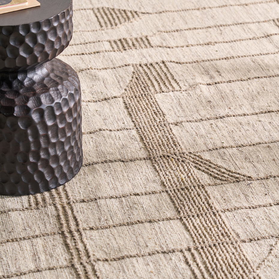 Tapis tissé main, en laine et coton, Baatha