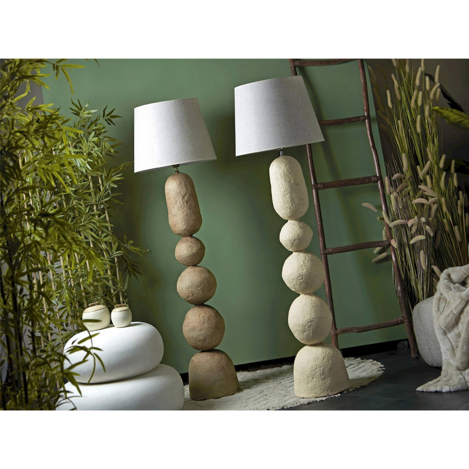 Lampadaire en papier mâché forme organique