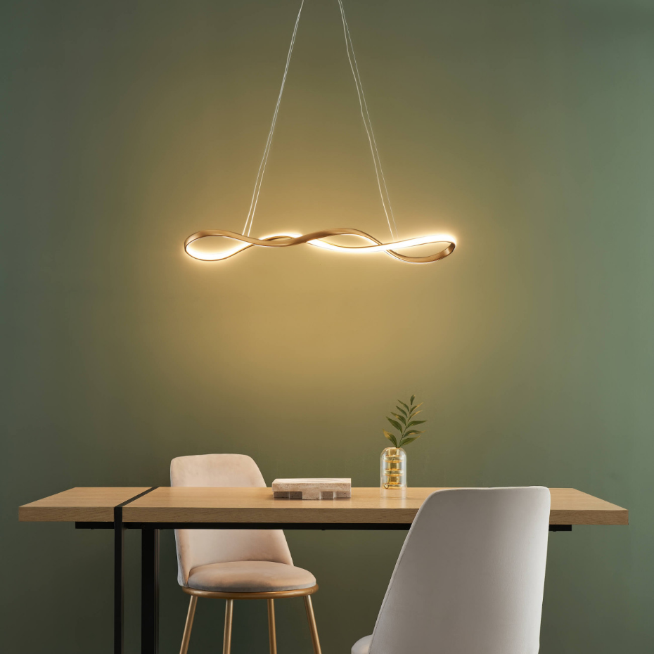 Suspension LED dorée effet vague - MARCELINE