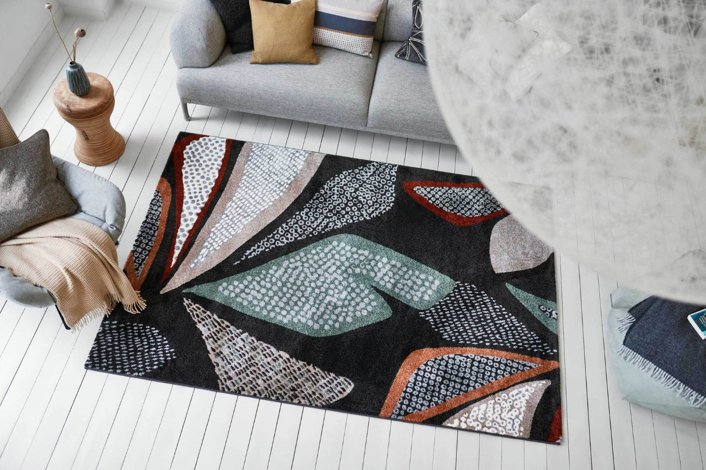 Tapis design motif végétal ,  Hazel