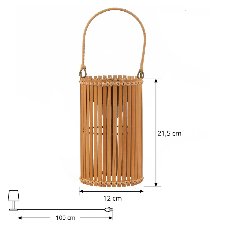 Lampe solaire extérieur en bambouLED, Amaria