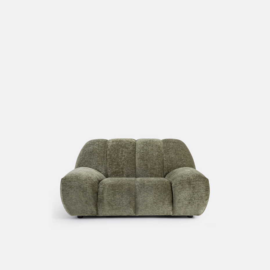 Fauteuil XL, velours côtelé vintage, Nuria