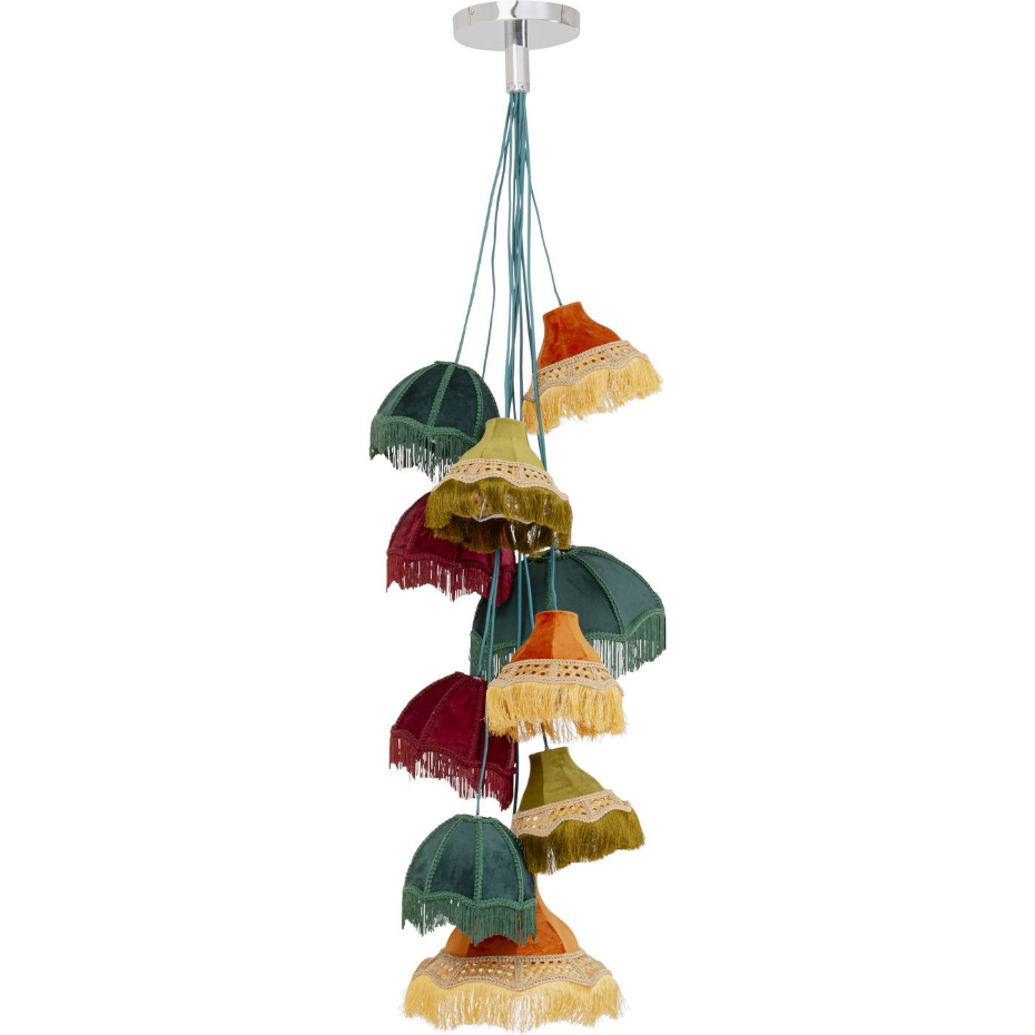 Suspension à franges en soie 10 abat-jours, SALOON