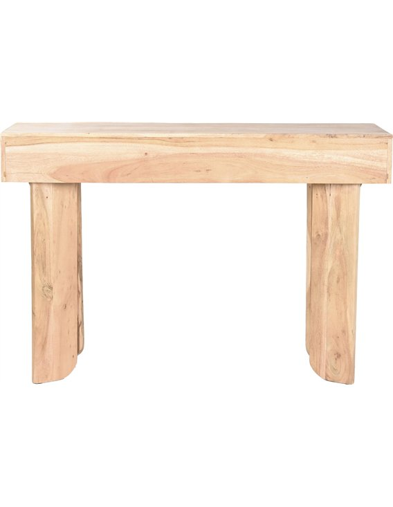 Lampe de table en métal et bois motif feuille ronde Tropical