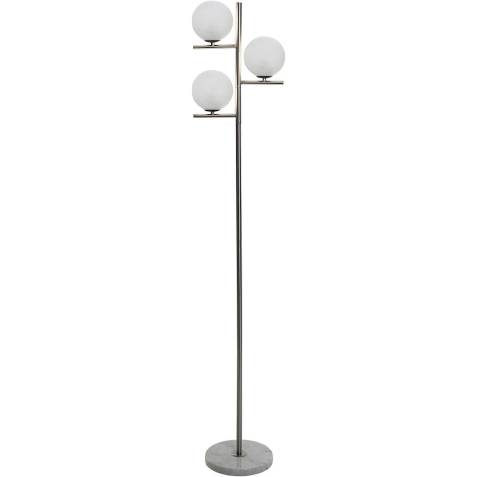 Lampadaire rond en marbre et verre Moderno
