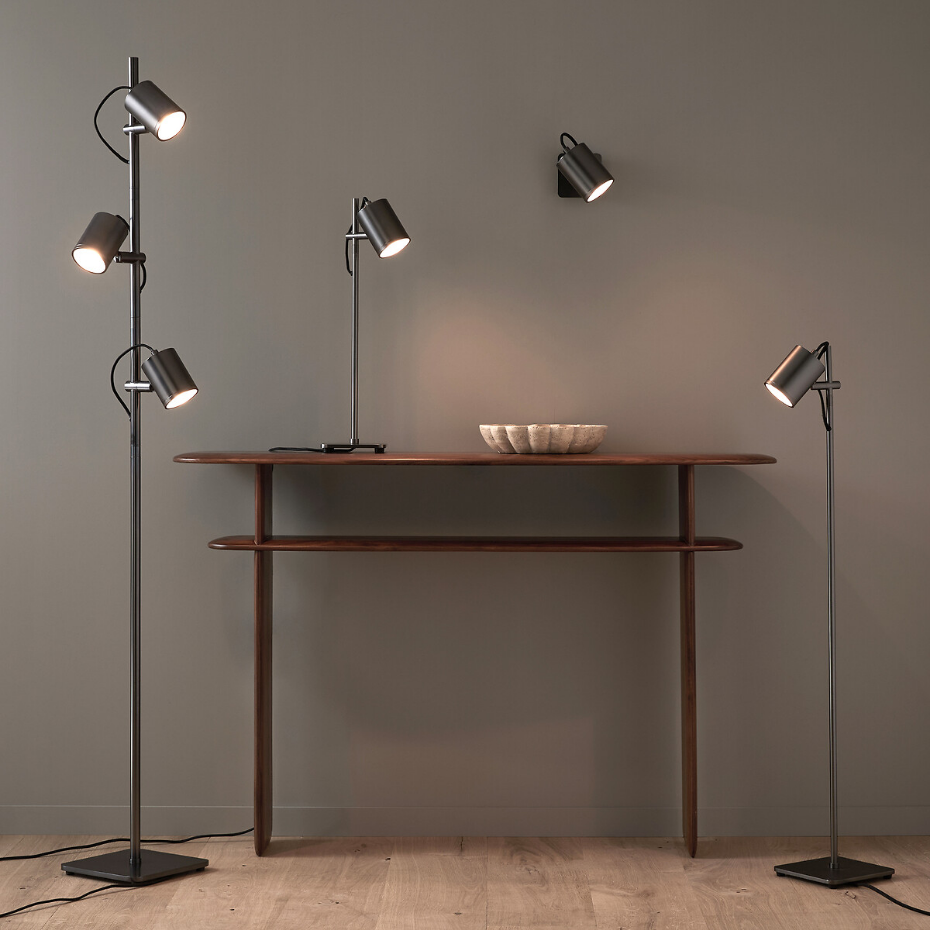 Lampadaire 3 spots orientables graphite, Girevole