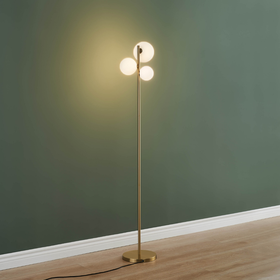 Lampadaire tendance laiton et verre - MELINDA