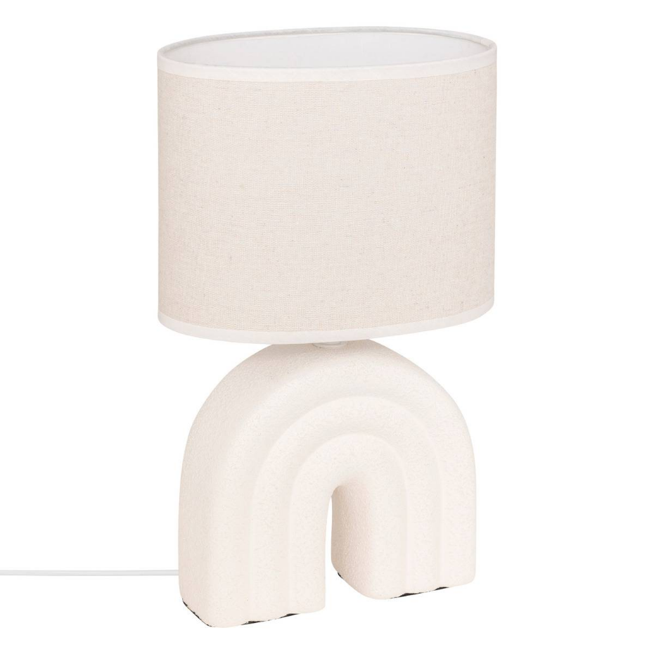 Lampe à poser céramique et lin GABIN