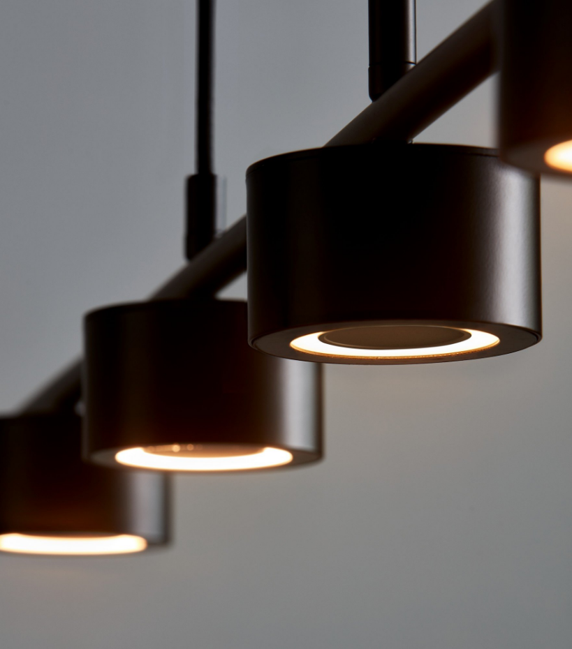 Suspension Clyde 4-Rail Métal Noir ,  H. 212 - IP20 - LEDModule /  Nordlux Intérieur
