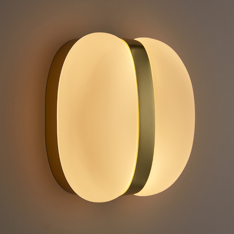 Applique laiton et verre opaline, Sitira