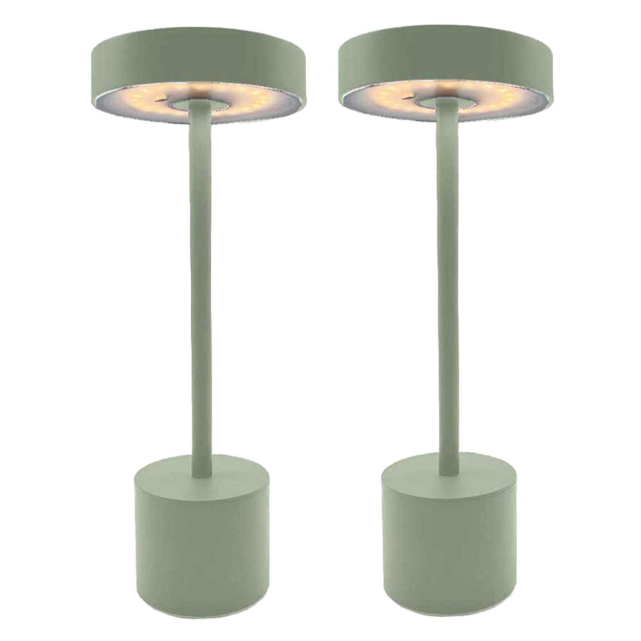 2 Lampe de table sans fil ROBY Gris H30cm
