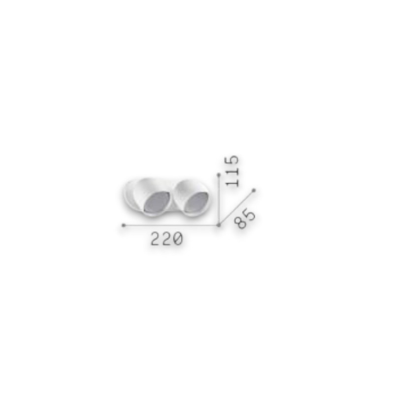 Applique double spot métal blanc Dodo orientable