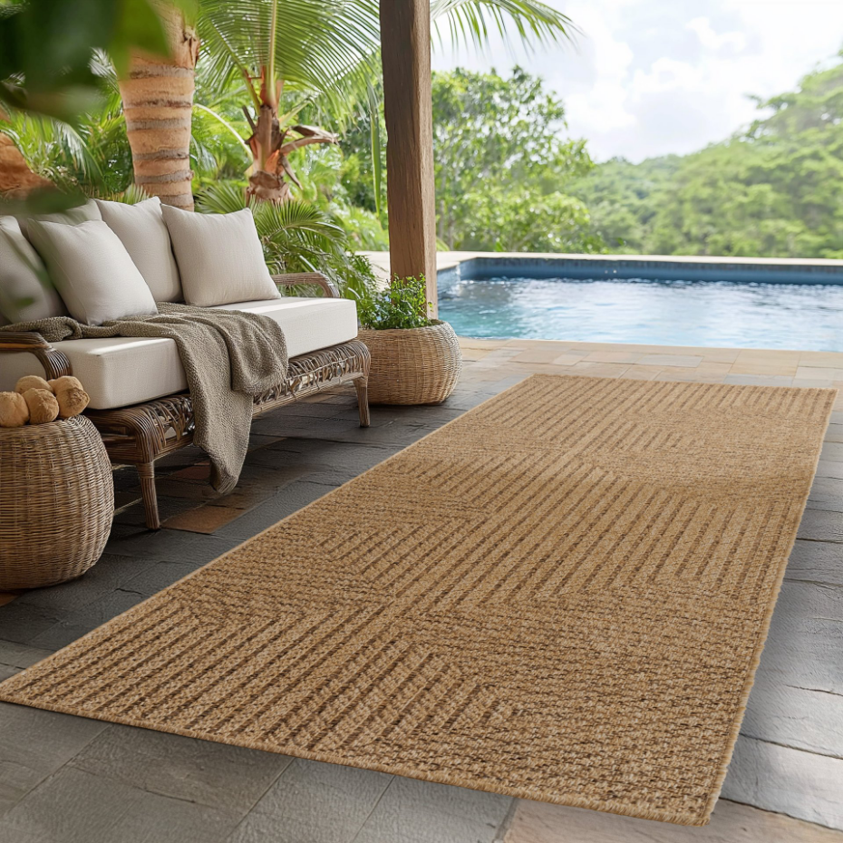 Tapis design intérieur extérieur effet jute LINORA